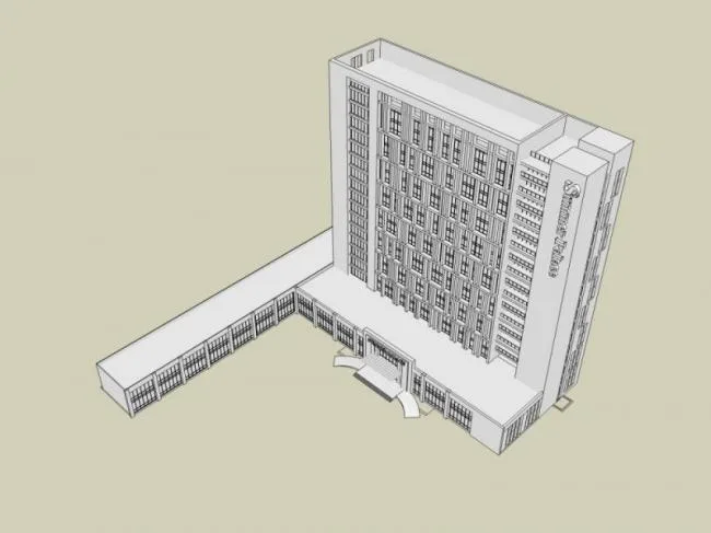 Sketchup Hotel Model | High rise Hotel, Modern Style