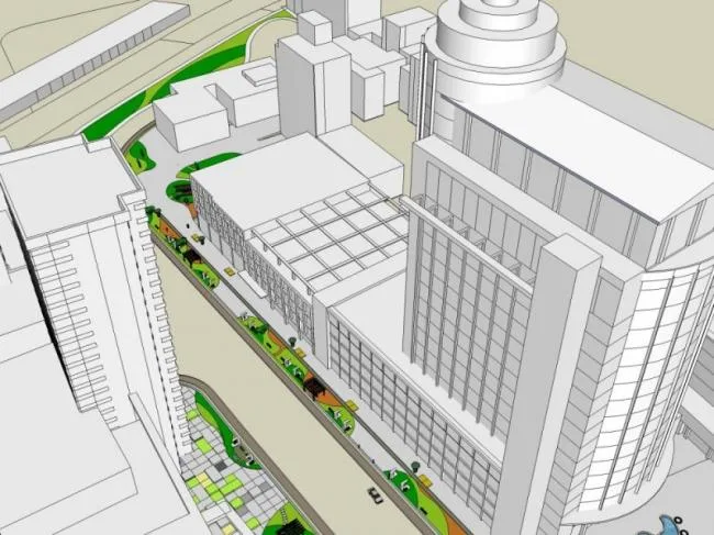 Sketchup Complex Model | Multi story Commercial Complex, Hotel, Office, Modern Style