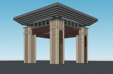 Classical Style Pavilion Sketch Model in SketchUp-BIM WORLD