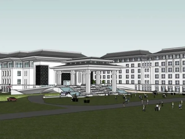Sketchup Hotel Model | Multi story Hotel, Modern Chinese Style