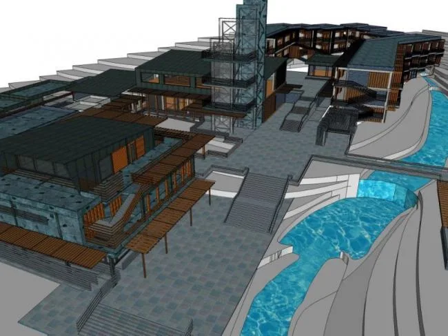 Sketchup Hotel Model | Multi story Hotel, Modern Style