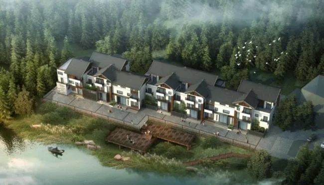 Sketchup Villa Model | Row Villa, Chinese Style