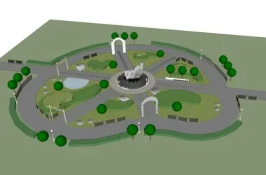 Modern Square Landscape Wall Design in SketchUp-BIM WORLD