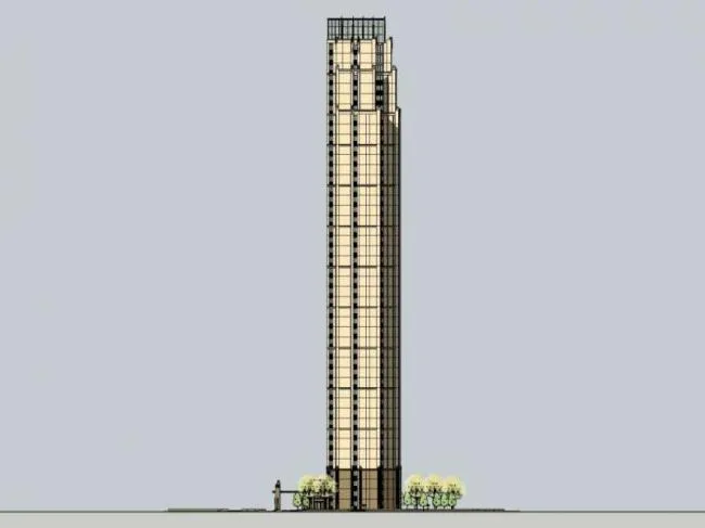 Sketchup Residential Model | Super high-rise residential building, classical style