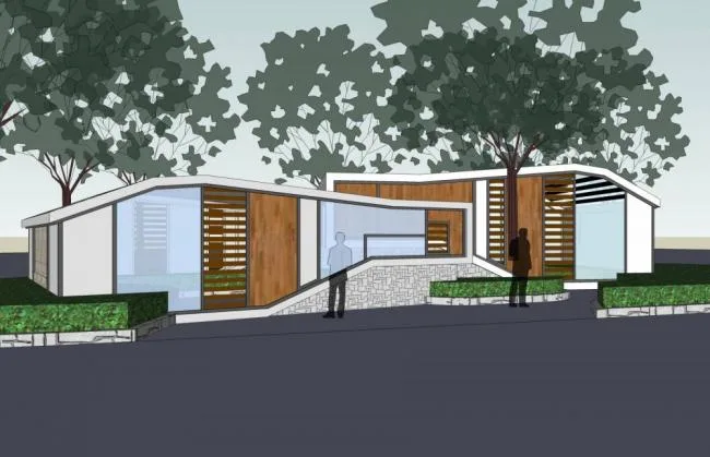 Modern Single-Story Public Toilet Sketchup Model