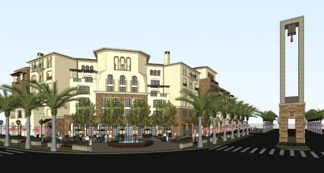 Sketchup Business Model | Multi story street side commercial, Tuscan style, classical style