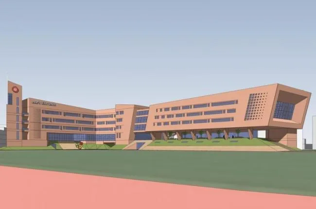 Sketchup School Model | Multi story Xiamen Le'an Middle School Gymnasium Art Building, Campus, Educational Architecture, Modern Style