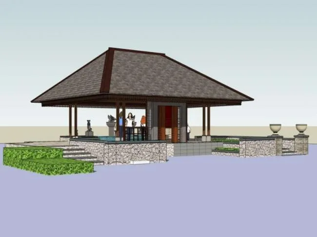 Sketchup Sketch Model | Pavilion, Classical Style, Sketch