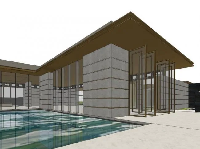 Sketchup Business Model | Multi story clubhouse, modern style, commercial building
