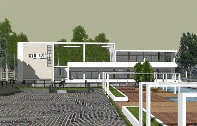 Sketchup Business Model | Ecological Restaurant, Commercial Building, Modern Style