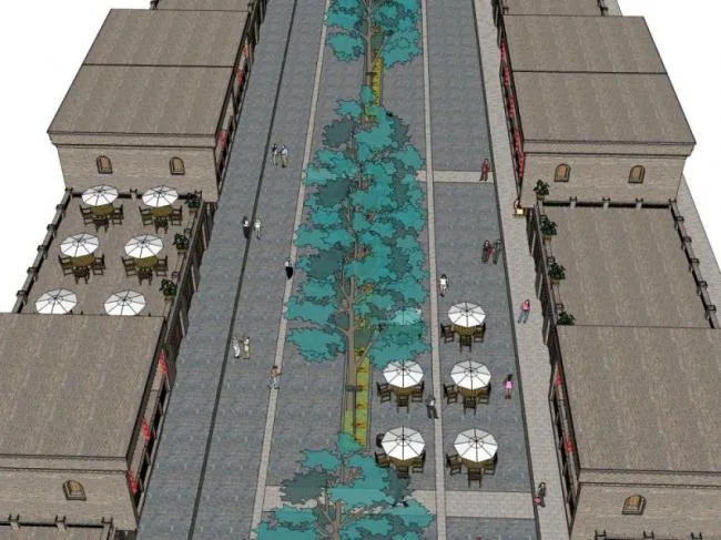 Sketchup Landscape Model | Commercial Landscape, Modern Style