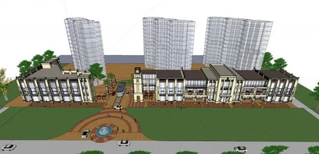 Sketchup Business Model | Clubhouse, Street Side Commercial, Modern Style