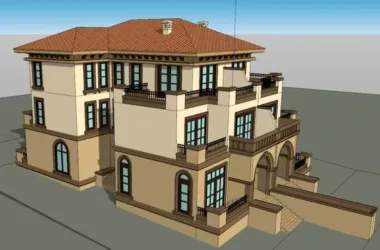 Classical Twin Villa Model in SketchUp-BIM WORLD