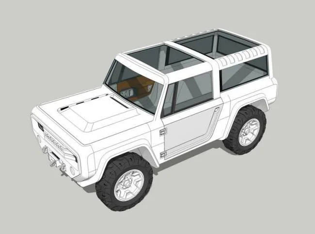 Sketchup Material Model | Jeep Vehicle Material Component, Modern Style