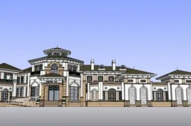 SketchUp Business Model: Multi-Story European Classical Style Commercial Club-BIM WORLD