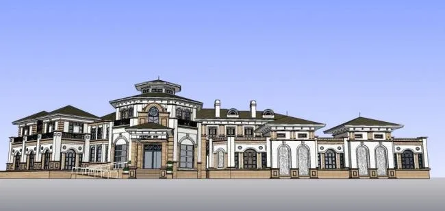 Sketchup Business Model | Multi story Commercial Club, European, Classical Style