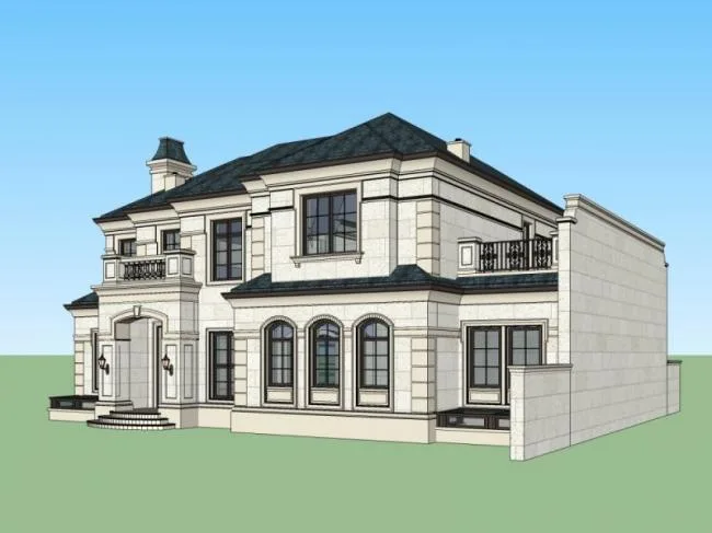 Sketchup Villa Model | Solo Villa, Modern Style
