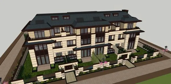 Sketchup Villa Model | Townhouse, Classical Style