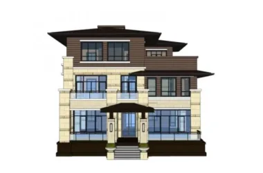 Modern Stacked Villa Design in SketchUp-BIM WORLD