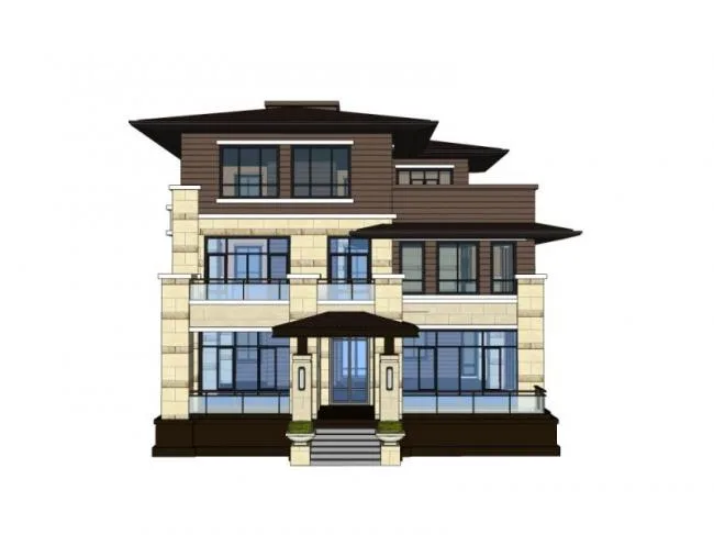 Modern Stacked Villa Design in SketchUp