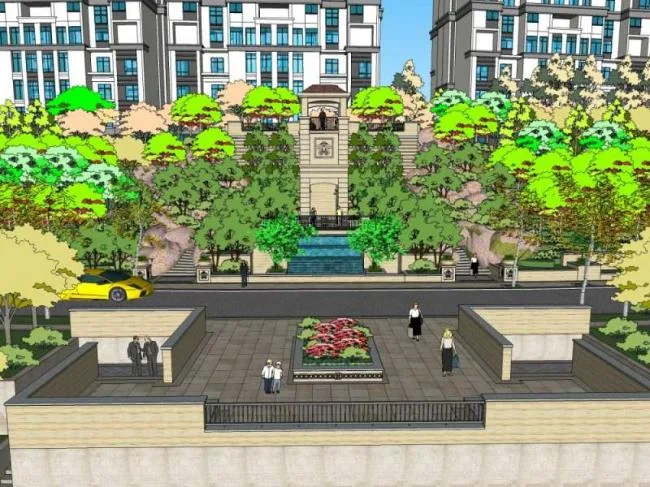 Sketchup Residential Model | High rise residential communities, residential buildings, classical style