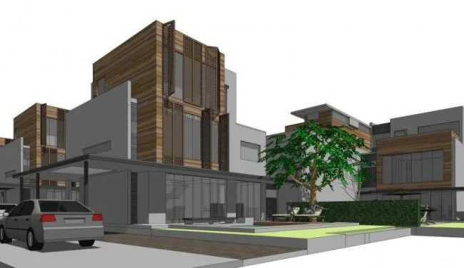 Sketchup Villa Model | Twin Villa, Modern Style