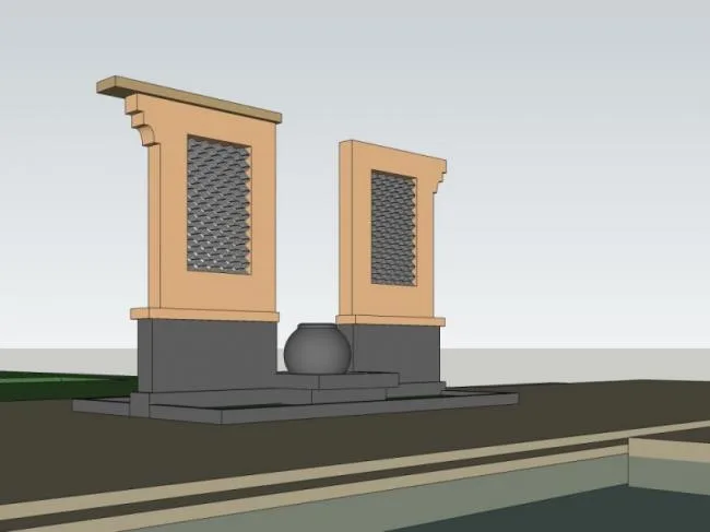 Sketchup Landscape Model | Square Landscape, European Style, Classical Style
