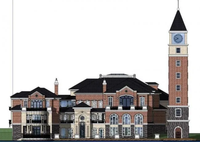 SketchUp Residential Model: Multi-Story Classical European Home-BIM WORLD