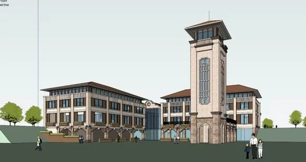 Sketchup Residential Model | Multi story Activity Center, Residential, Classical Style