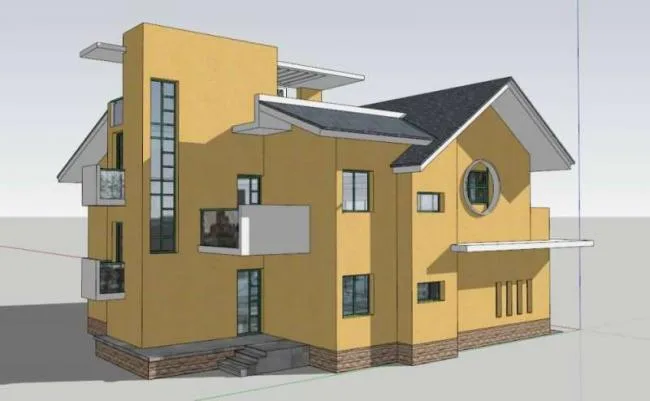 Sketchup Villa Model | Multi story Hilltop Villa, Classical Style