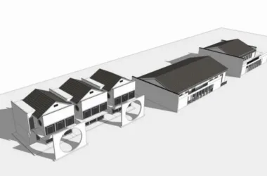 SketchUp Business Model: Row Shops, Commercial Buildings, and Chinese Architectural Styles-BIM WORLD