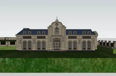 SketchUp Business Model: Multi-Story French Classical Commercial Building-BIM WORLD
