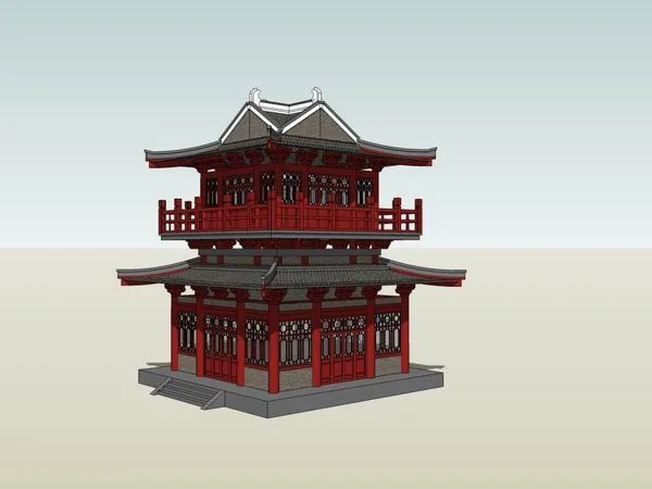 Sketchup Ancient Architecture Model | Multi story Attic, Ancient Attic, Chinese Style, Ancient Architecture