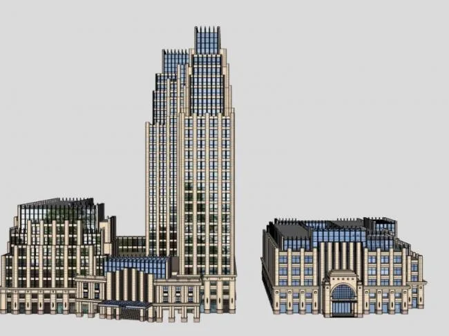 Sketchup Office Model | Multi-story Office Building, Modern Style