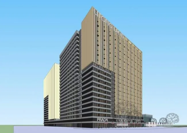 Sketchup Business Model | High rise apartments, ground floor commercial, modern style, residential buildings