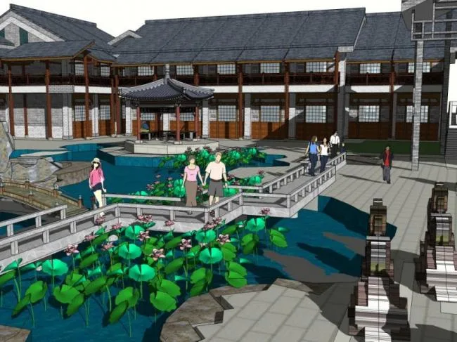 Sketchup Hotel Model | Multi story Hotel, Chinese Style