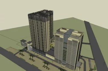 SketchUp Residential Model: High-Rise Living with Ground-Floor Retail and Office Spaces in Classic Style-BIM WORLD