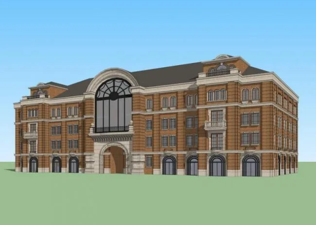 SketchUp Business Model: Multi-Story British Classical Commercial Building