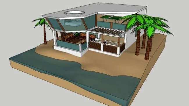Sketchup Villa Model | Solo Villa, Seaside, Modern Style