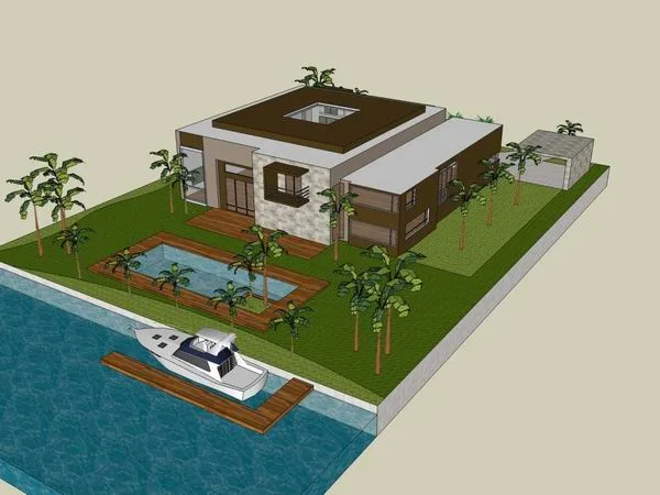 Sketchup Villa Model | Solo Villa, Modern Style