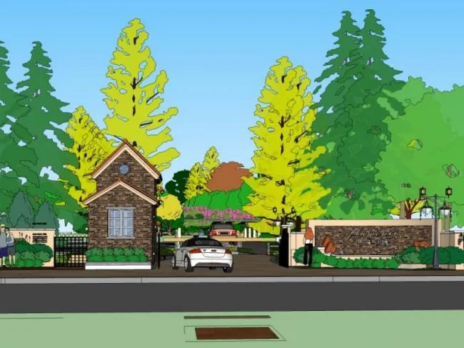 Sketchup Landscape Model | Community Landscape, Residential Landscape, Modern Style