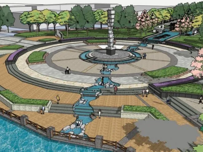 Sketchup Landscape Model | Entrance Square, Modern Style