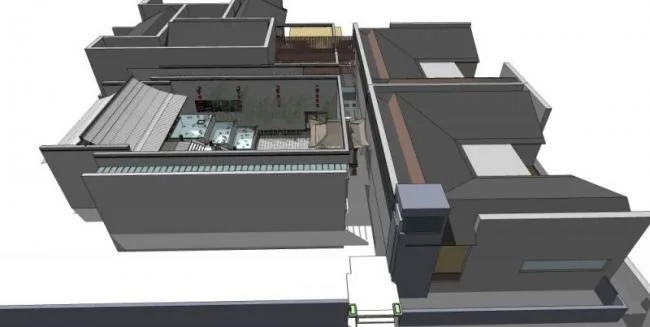 Sketchup Villa Model | Courtyard Villa, Chinese Style