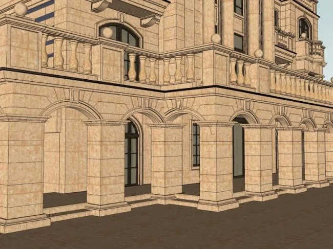 Sketchup Villa Model | Stacked Villa, French Classical Style