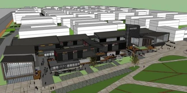 Sketchup Business Model | Multi story Business Center, Modern Style