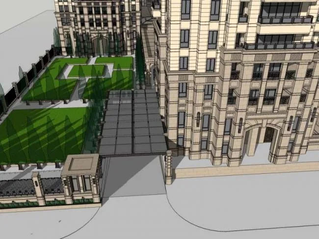 Sketchup Residential Model | High rise Residential Buildings, Classical Style