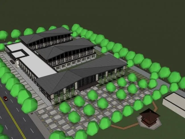 Sketchup Cultural Model | Multi story Cultural Center, Cultural Architecture, Chinese Style