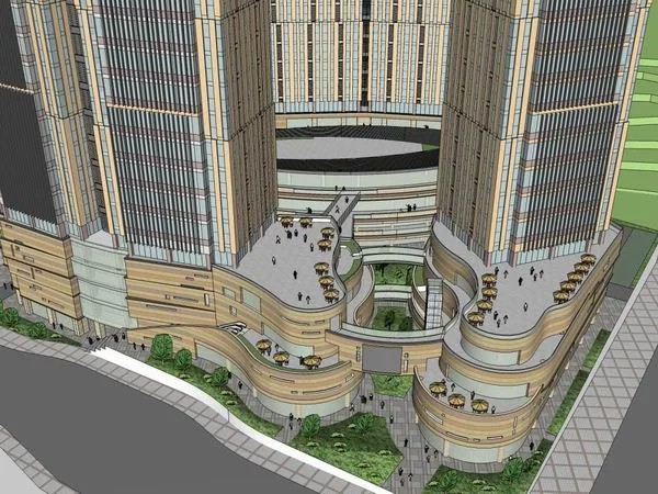 Sketchup Complex Model | Multi story High rise Complex, Office Building, Commercial, Residential, Modern Style
