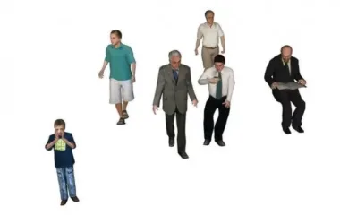 SketchUp Material Models: Business Figures, Men Sitting and Standing, and Material Components-BIM WORLD