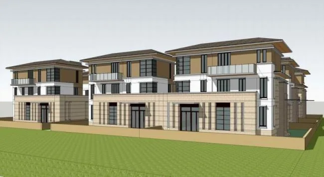 Sketchup Villa Model | Row Villa, European French, Classical Style